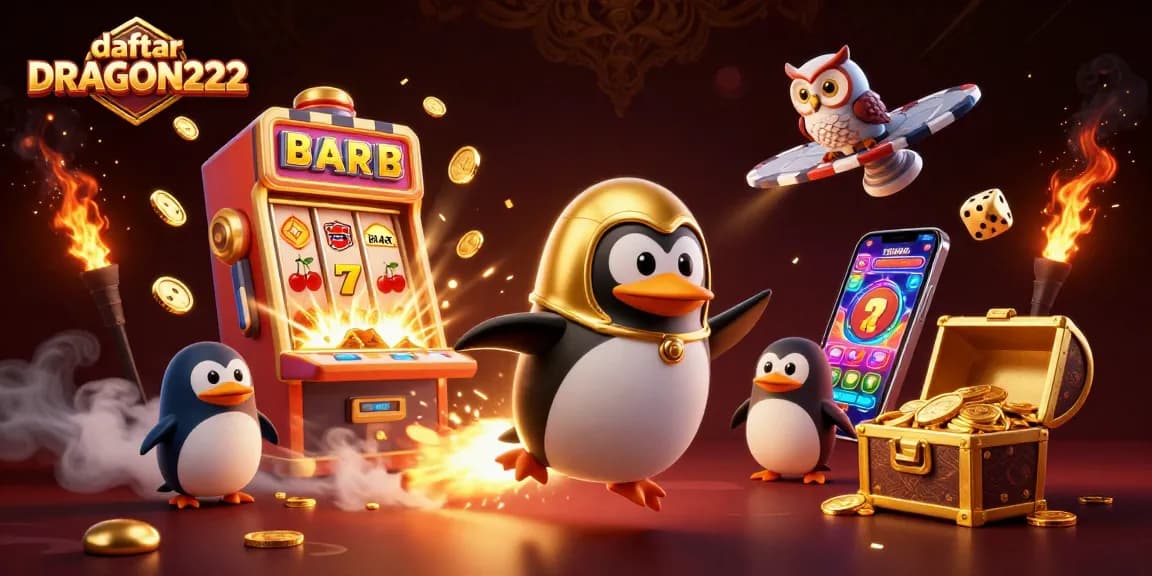Engage in a cosmic adventure with daftar DRAGON222 as a golden penguin navigates a casino universe filled with jackpots.