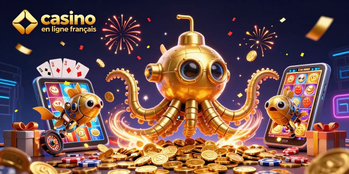 Découvrez le casino en ligne français avec une illustration dynamique montrant des jeux palpitants.