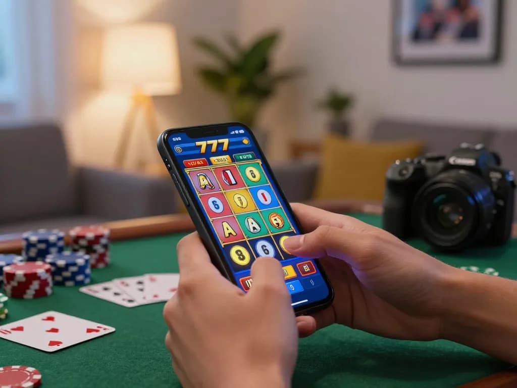 Engaging interaction with slot777 on a smartphone for an exciting online gaming experience.