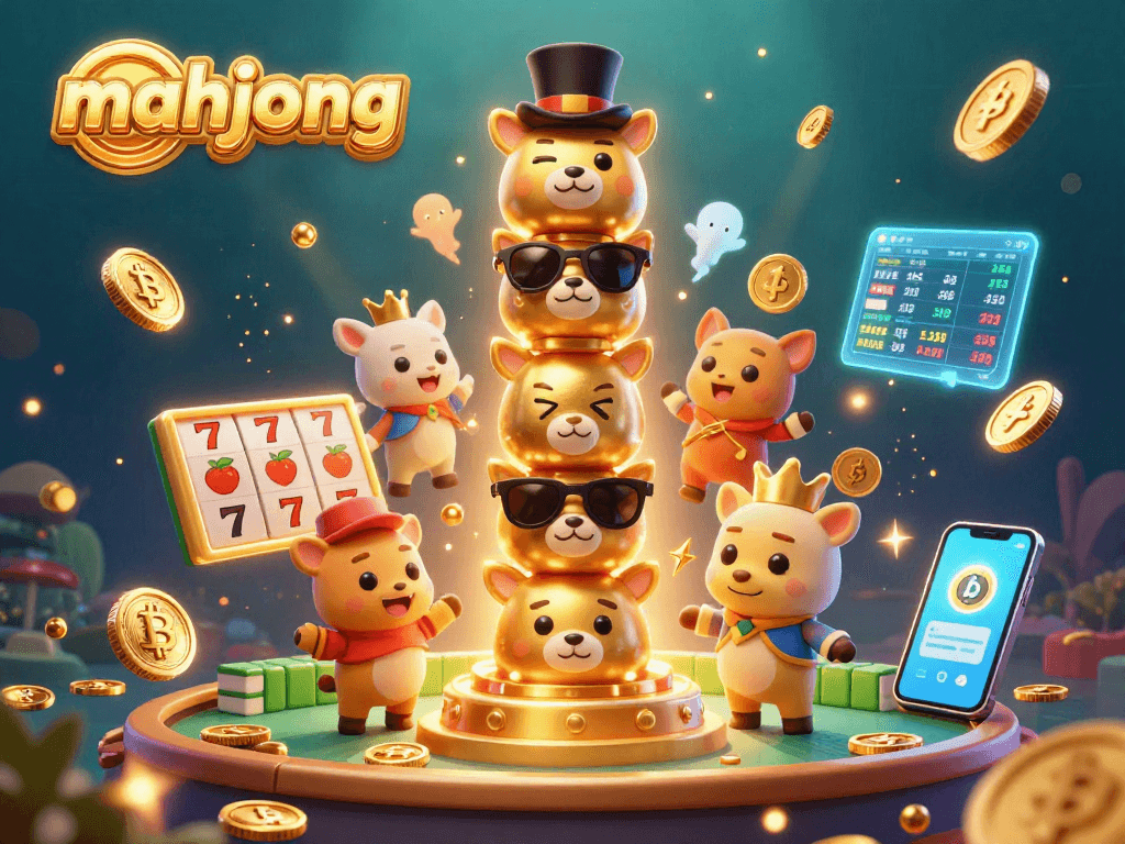 Engage with exciting Mahjong gameplay, featuring vibrant 3D elements showcasing rich casino visuals.