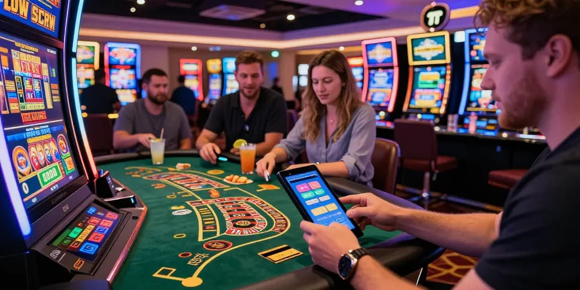 Experience the best credit card casino with players enjoying diverse tables and gaming options.