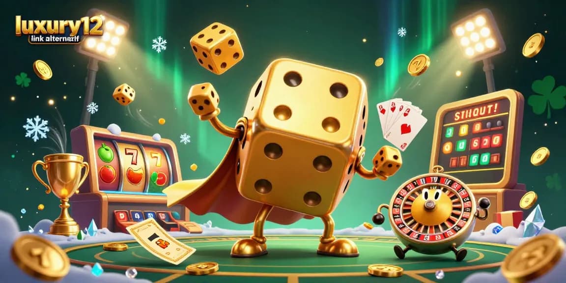 Experience the excitement of luxury12 link alternatif with vibrant slots and golden coins in a dynamic casino scene.