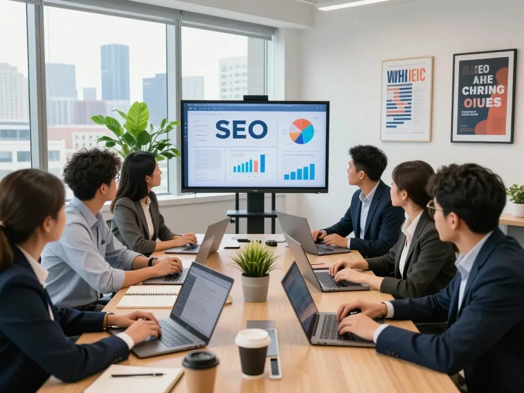 Best SEO Company NYC team collaborating in a bright, modern office