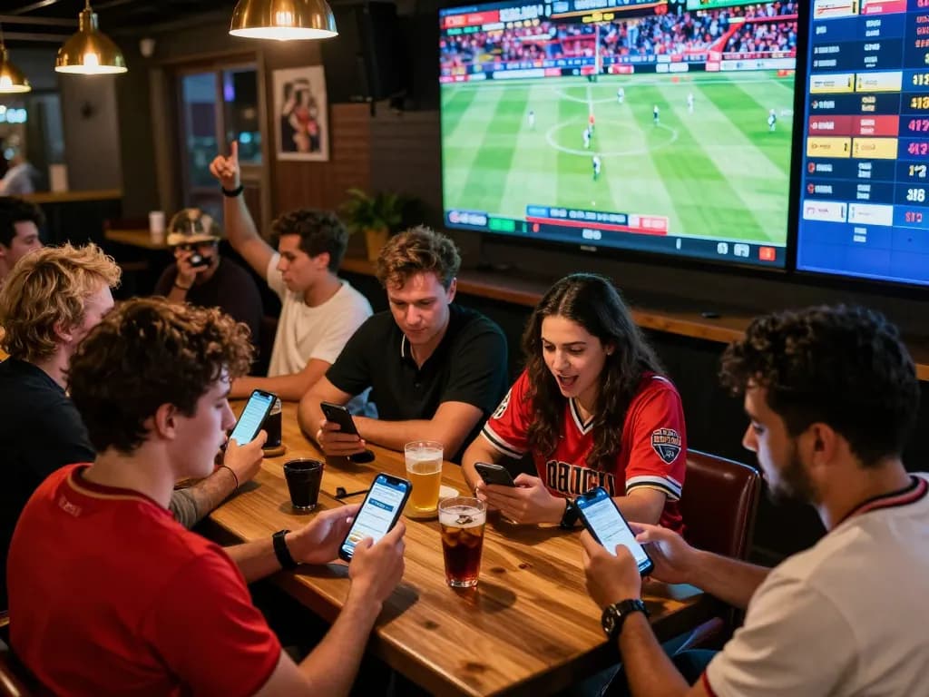 Engaging sports betting experience at a lively venue, showcasing siti scommesse stranieri sicuri and live games excitement
