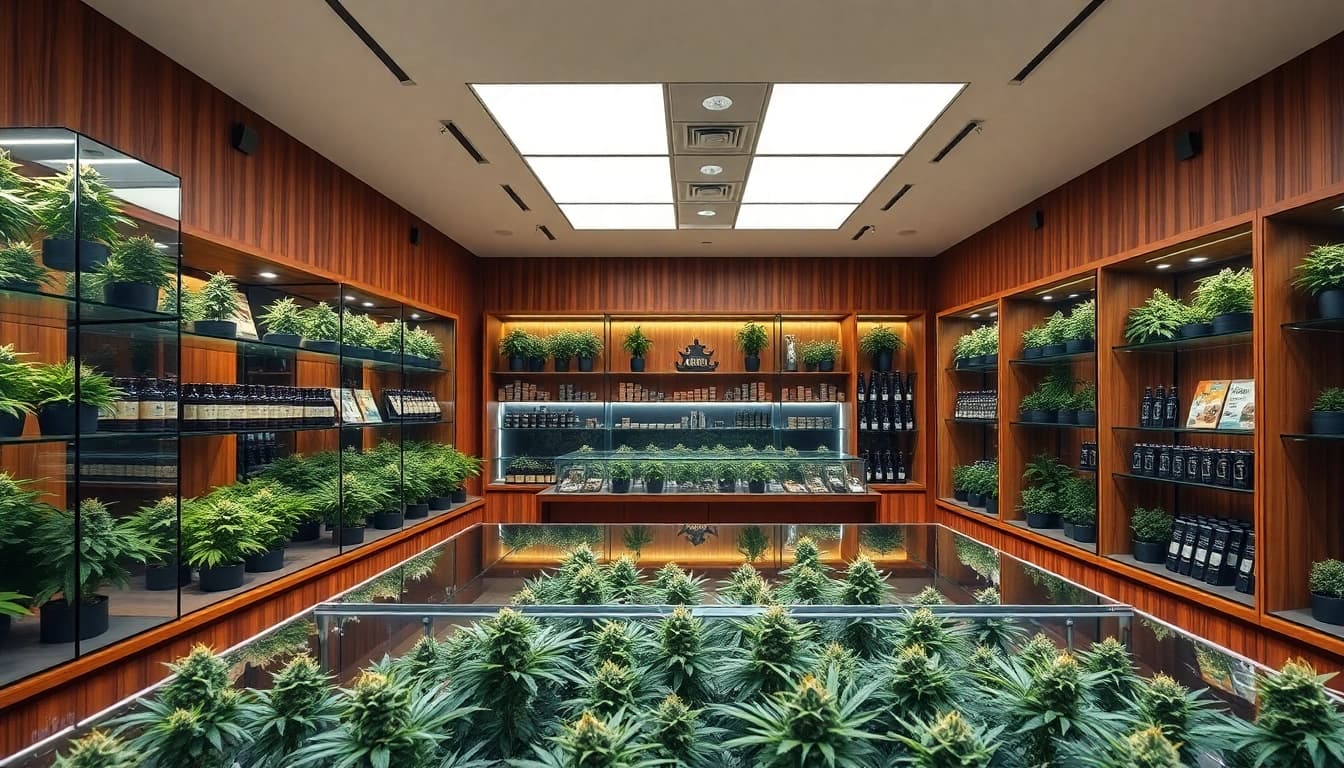 Cannabis Shop à Madrid with a wide selection of cannabis products showcasing a modern and inviting atmosphere.