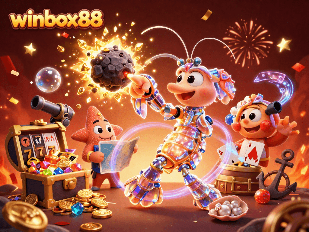 Winbox88 players can engage with a vibrant 3D scene full of exciting casino elements.