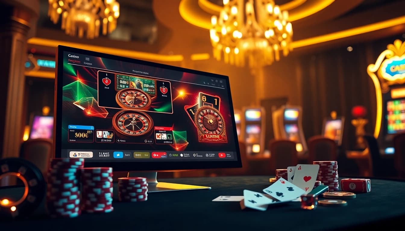 Joueurs profitant de paiements instantanés sur un site de casino en ligne avec des graphismes engageants et une atmosphère vibrante.