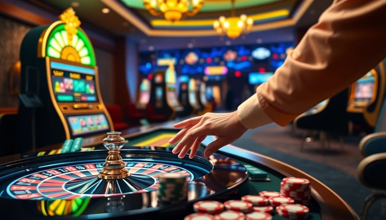 Experience the excitement of online gambling at mb66.nyc with vibrant slot machines and poker tables.