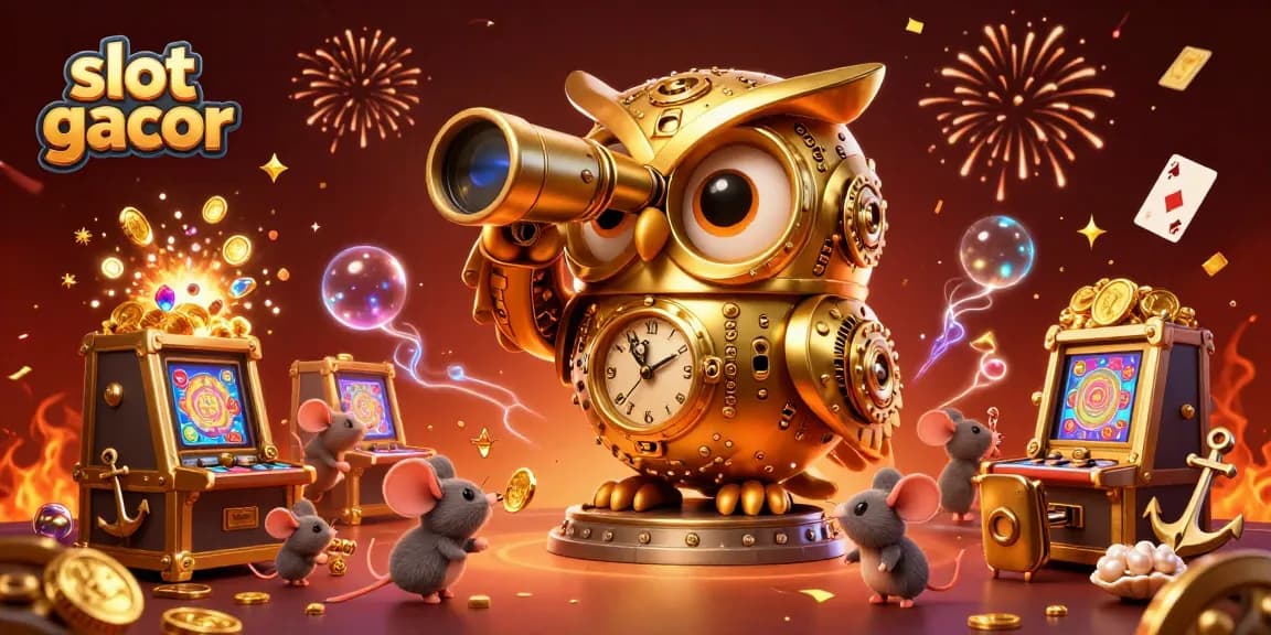 Experience thrilling slot gacor action with gold-coin treasures in a vibrant casino scene.