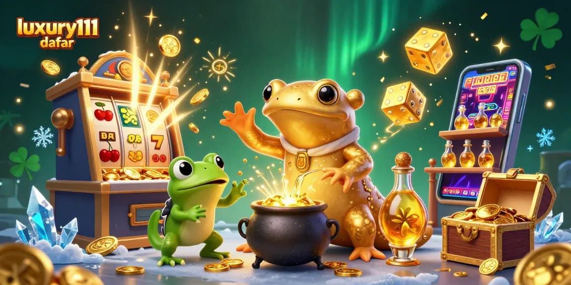 Spin and win with luxury111 daftar as you explore a vibrant casino scene filled with gold and excitement.