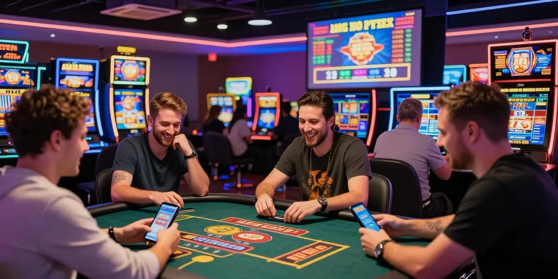 Exciting scene featuring players enjoying new online casinos UK with vibrant games and promotions.