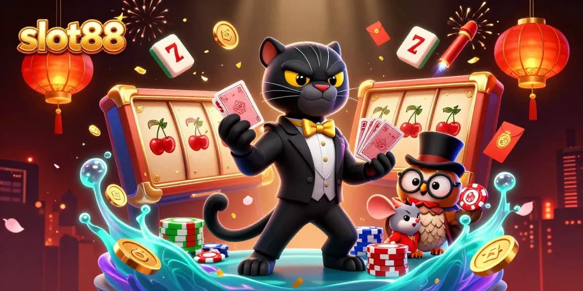 Slot88 menghadirkan suasana kasino dengan gaya 3D, keberuntungan, dan keindahan taman cina yang penuh warna.