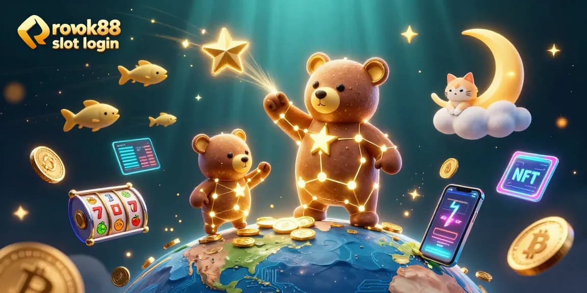 Engage with thrilling games at rokok88 slot login with a dazzling 3D casino scene