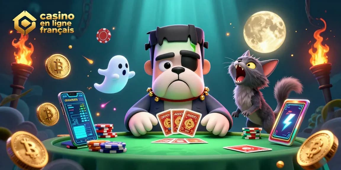 Atteignez des gains sur le casino en ligne français avec ce dealer bulldog dans une scène dynamique.