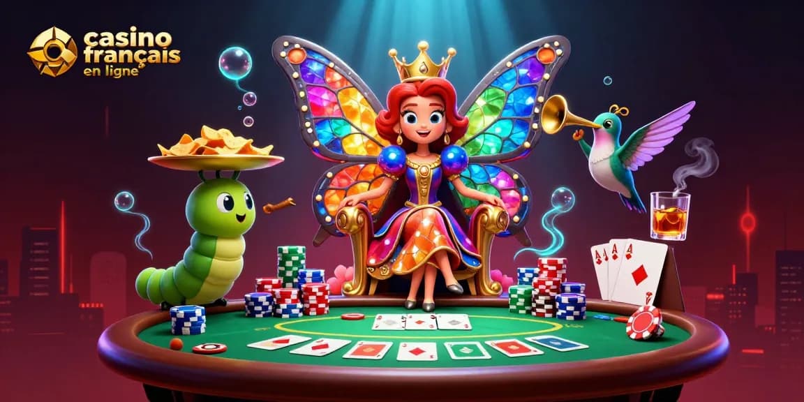 Gagnez au casino français en ligne avec des jeux captivants présentés par la reine des papillons.