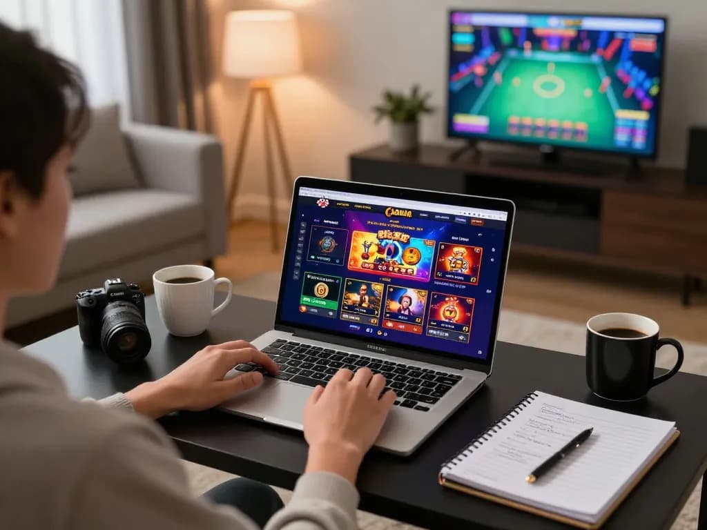 Enjoying online gaming at Canada online casinos reddit with a lively home setup, showcasing strategic play and relaxation
