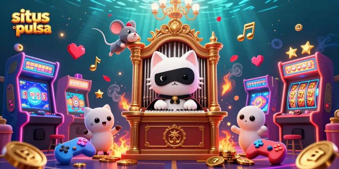 Experience exciting action on situs slot pulsa with a captivating 3D illustration of a casino scene.