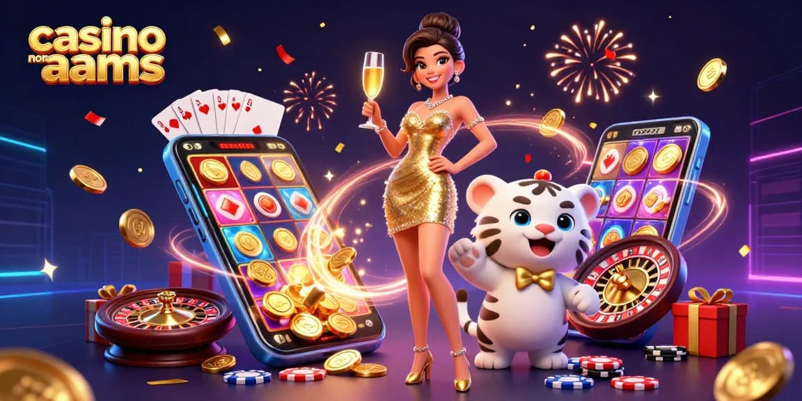 Partecipa a casinò non AAMS con una scena glamour che presenta un abito da cocktail scintillante e una tigre fortunata.
