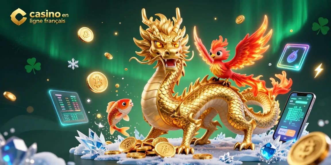 Découvrez l'univers du casino en ligne français avec des dragons et des pièces dorées gagnantes.