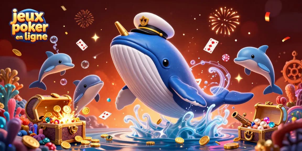 Jouez à des jeux de poker en ligne avec des personnages de dessins animés marins éblouissants et un décor sous-marin dynamique.