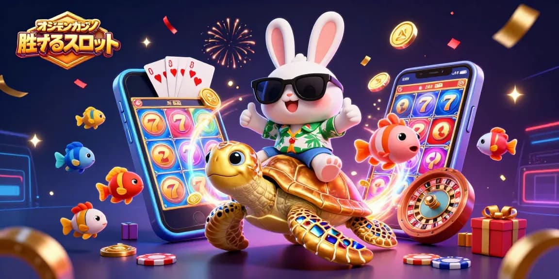 オンラインカジノ 勝てるスロットのためのスロットゲームを遊ぶカラフルなシーン