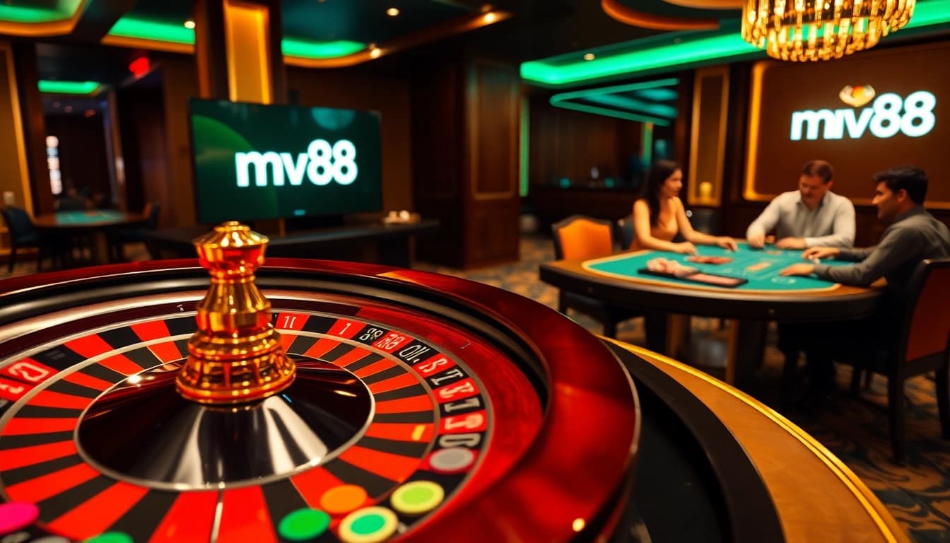 Experience luxury and excitement at MV88's online casino with vibrant roulette and engaging table games.
