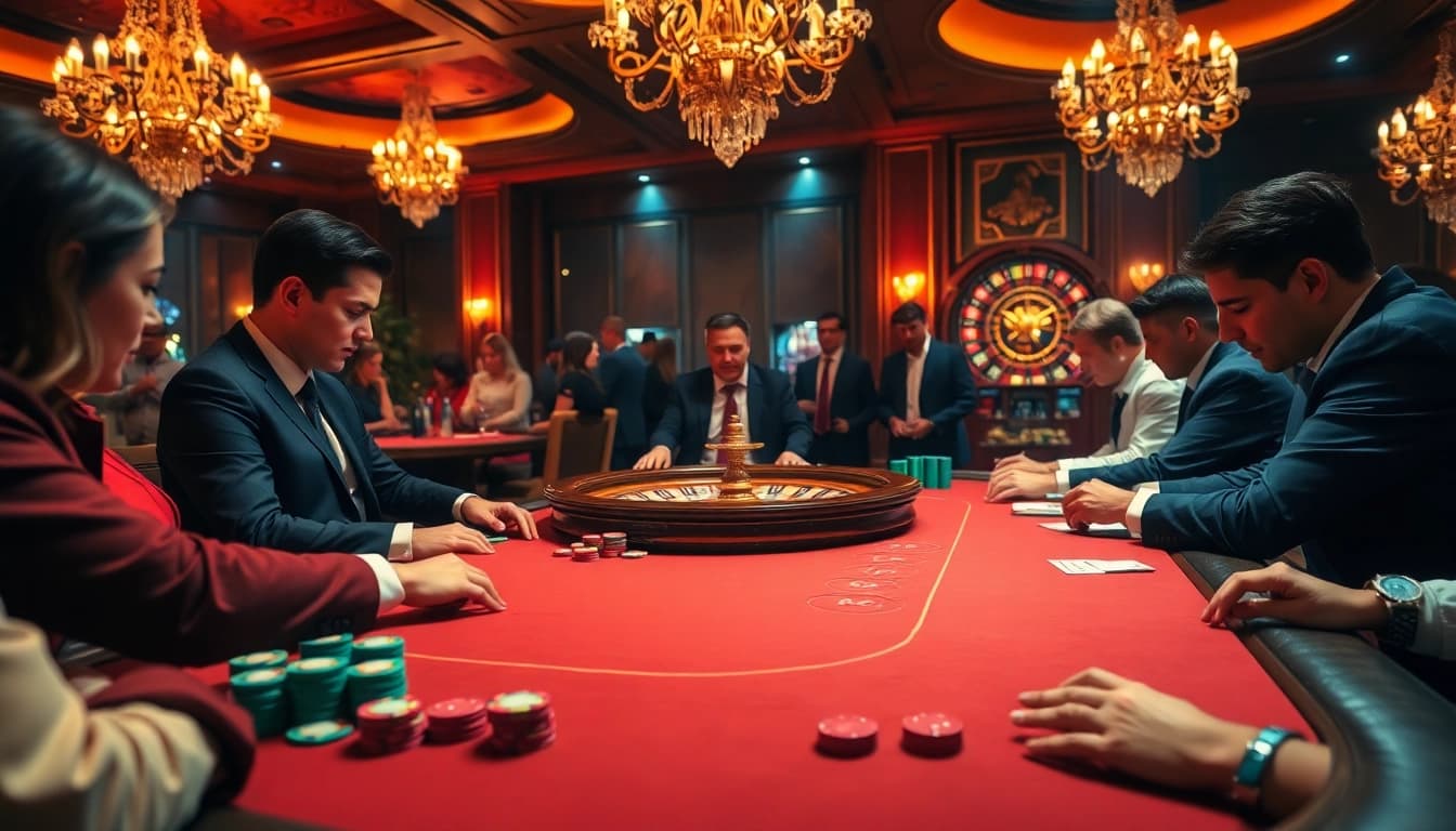Players strategizing at a poker table while learning about hidden wiki onion links for dark web navigation.
