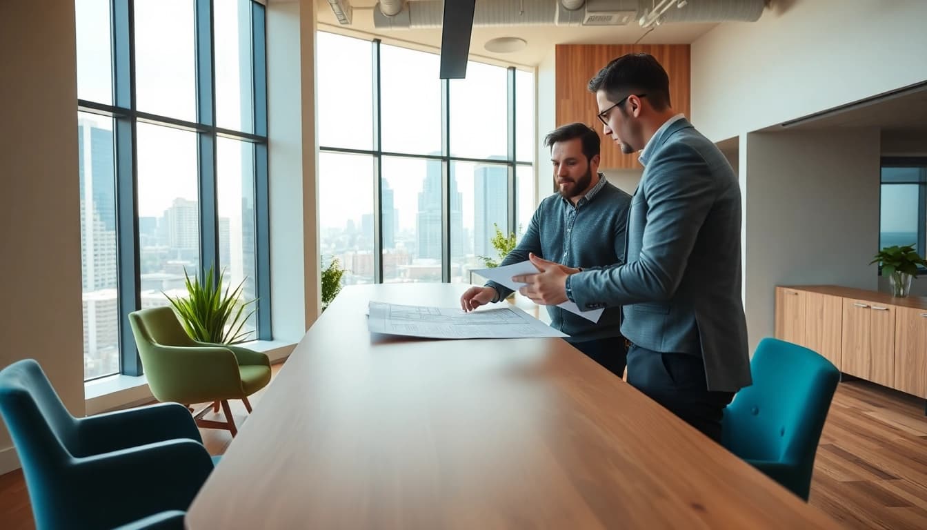Engage with expert Architectural consultation Boston in a modern office setting featuring collaborative design elements.