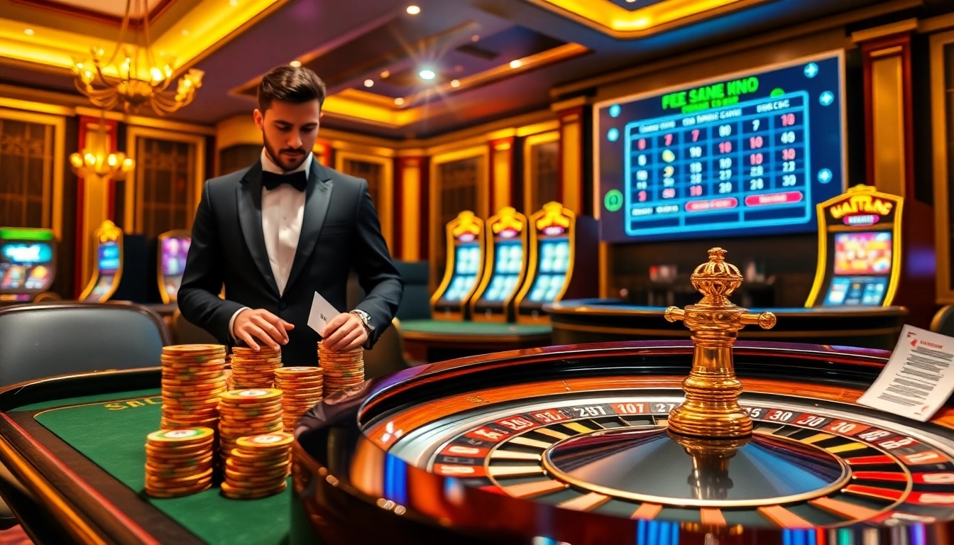 Vivez l'excitation du casino en ligne Français avec un croupier professionnel et des tables de jeu vibrantes.