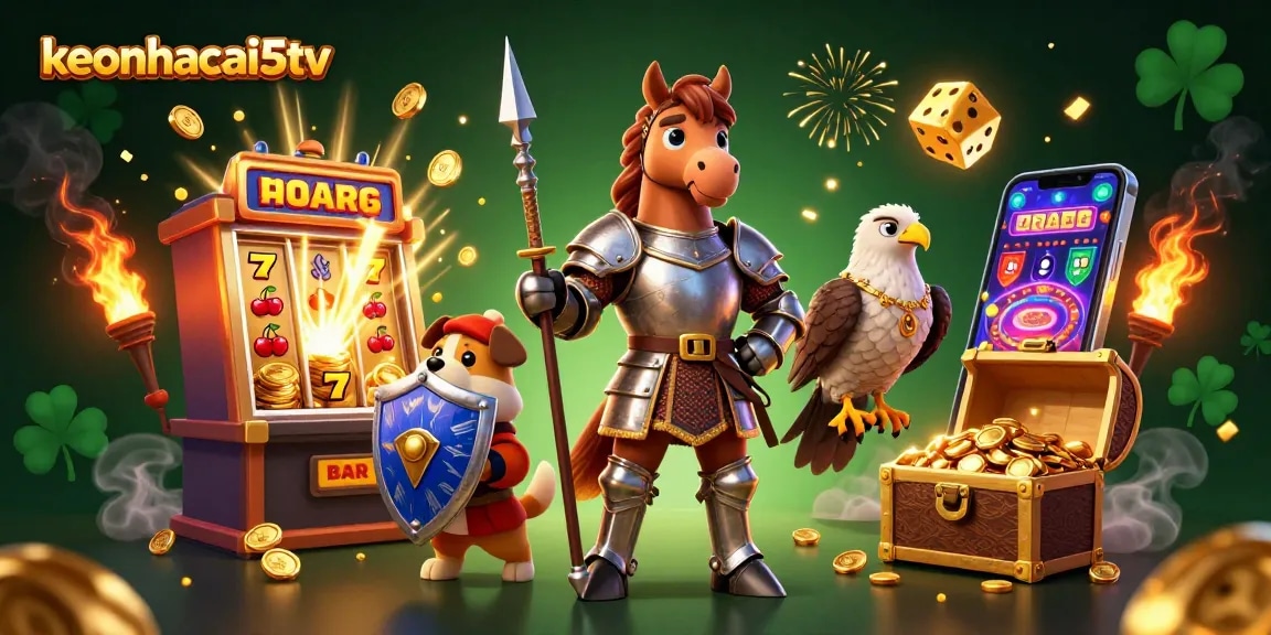 Spin and win with keonhacai5tv’s vibrant 3D casino illustration showcasing jackpots and thrilling gaming elements.
