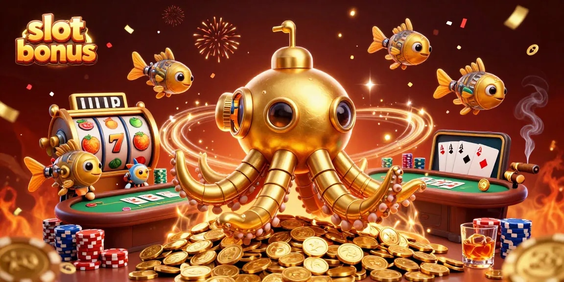 Experience thrilling slot bonus opportunities with our vibrant 3D casino scene filled with dynamic characters.