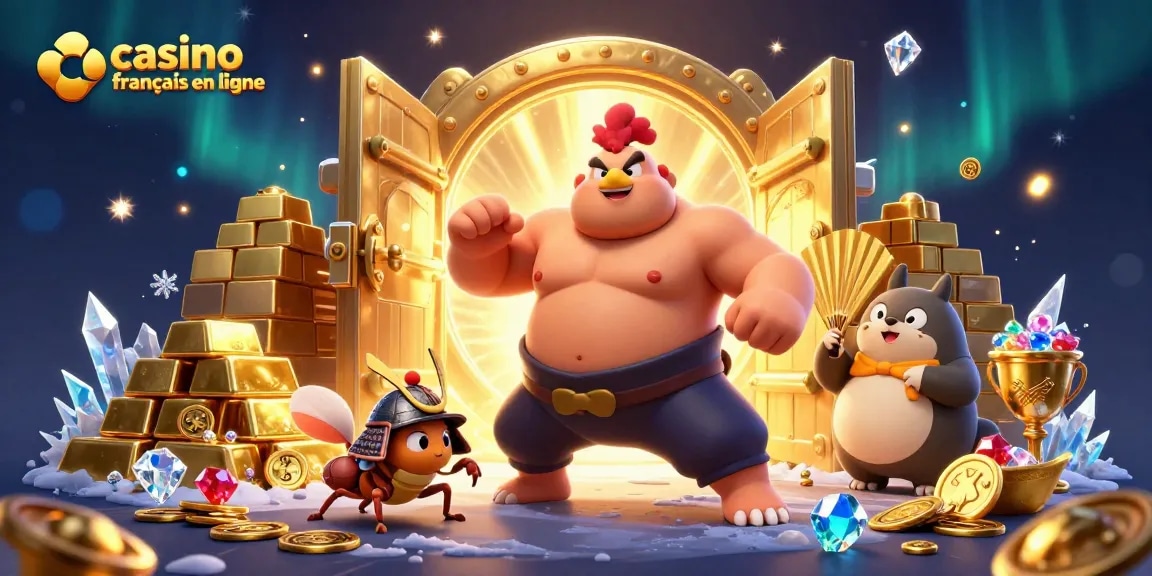 Accédez à l'univers du casino francais en ligne avec cette scène animée de jeux d'argent