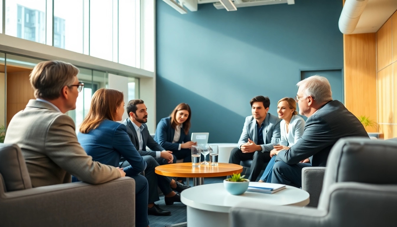 Capture founder leadership insights in a vibrant business meeting with diverse leaders discussing strategies.