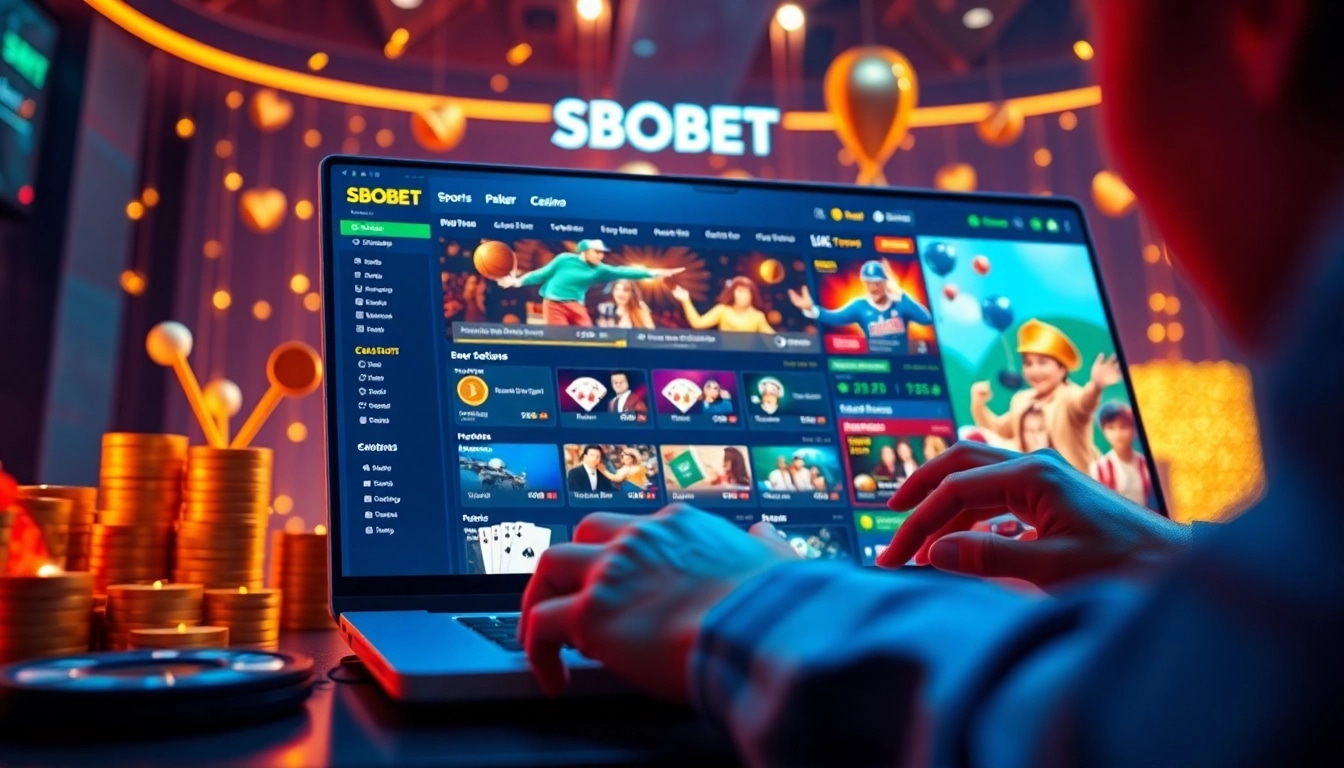 Experience the excitement of online betting at sbobet.dance with engaging visuals of sports and poker games.