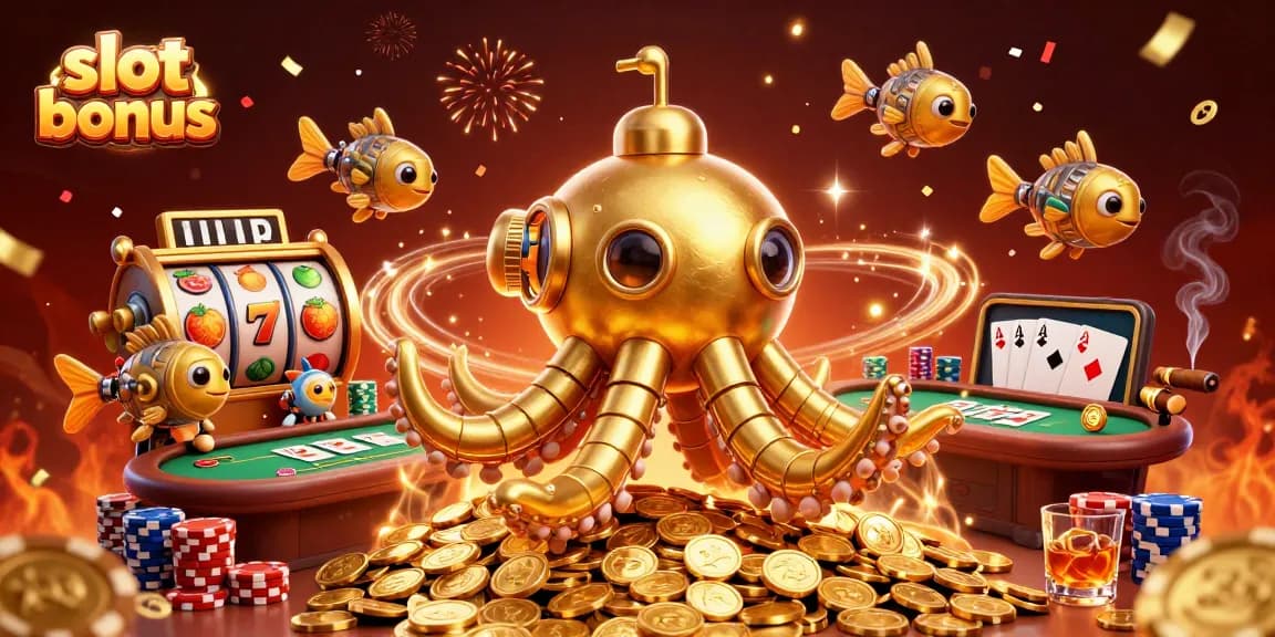 Experience thrilling slot bonus opportunities with our vibrant 3D casino scene filled with dynamic characters.