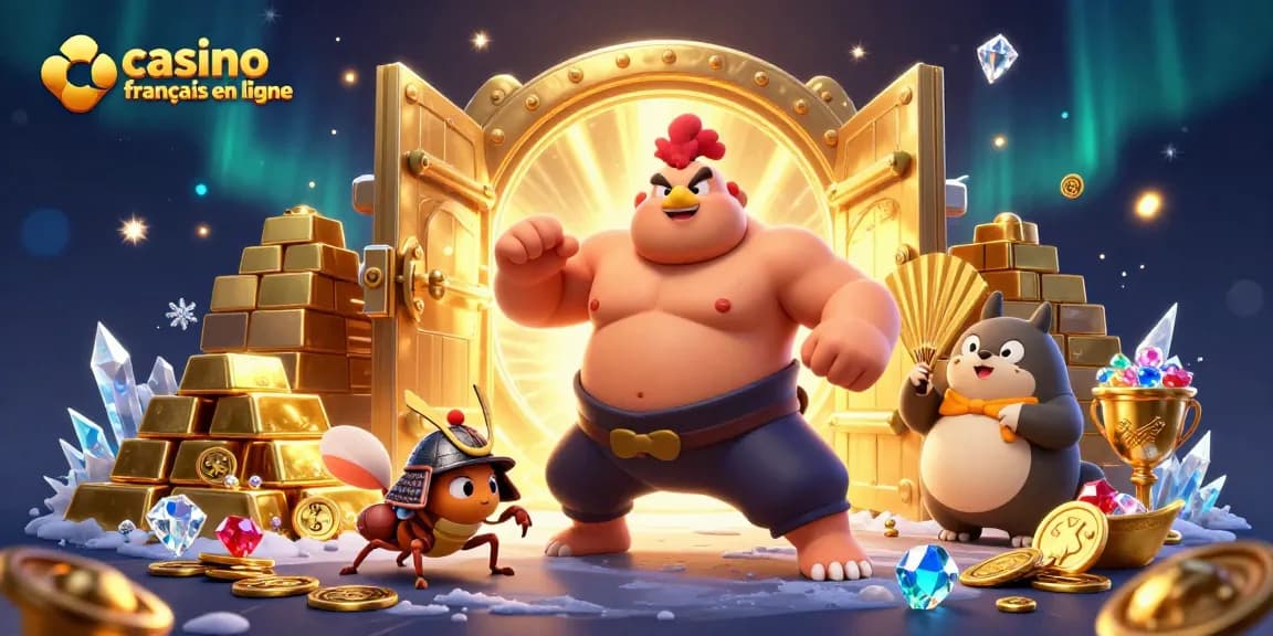 Accédez à l'univers du casino francais en ligne avec cette scène animée de jeux d'argent