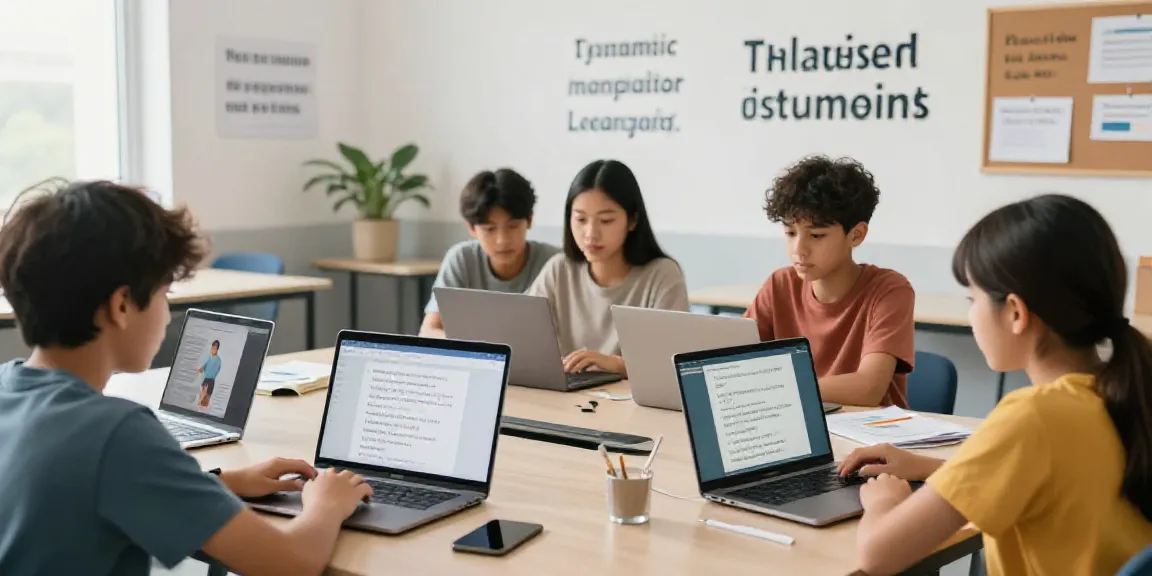 Engaged students learning languages online with Situs toto resources in a bright, interactive environment.