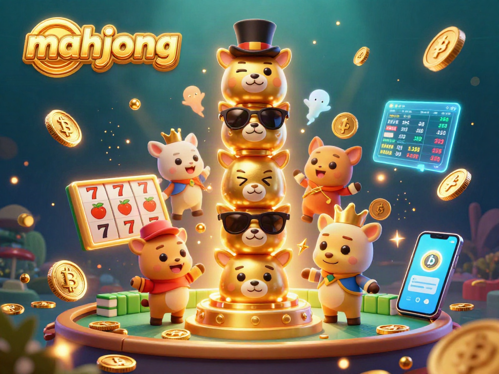 Engage with exciting Mahjong gameplay, featuring vibrant 3D elements showcasing rich casino visuals.