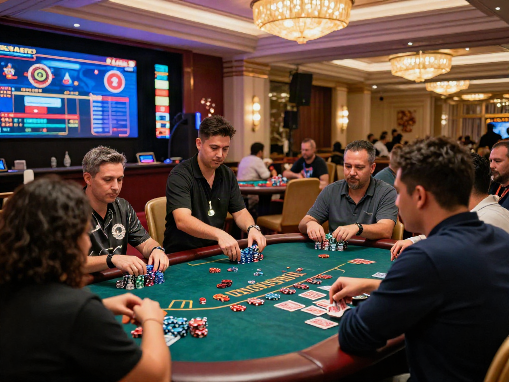 Experience the thrill of a live casino with professional dealers and enthusiastic players in a luxurious setting.