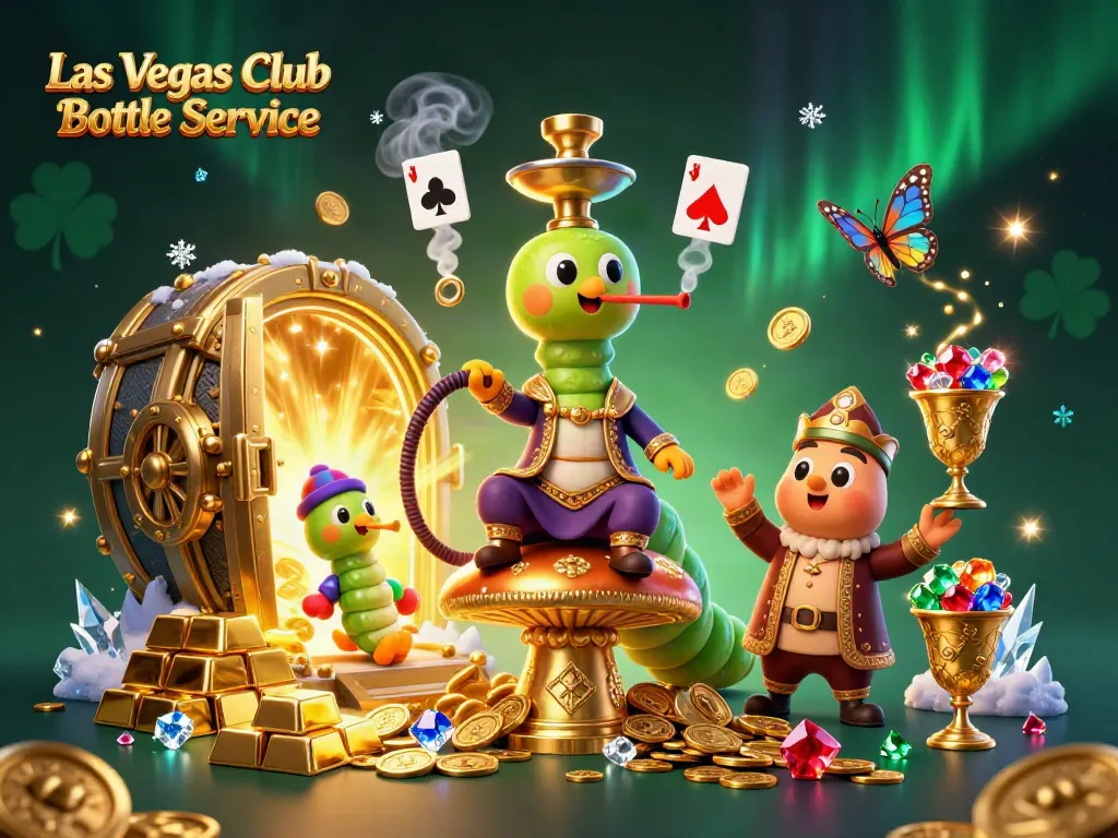 Experience Las Vegas Club Bottle Service with vibrant characters and luxurious elements.