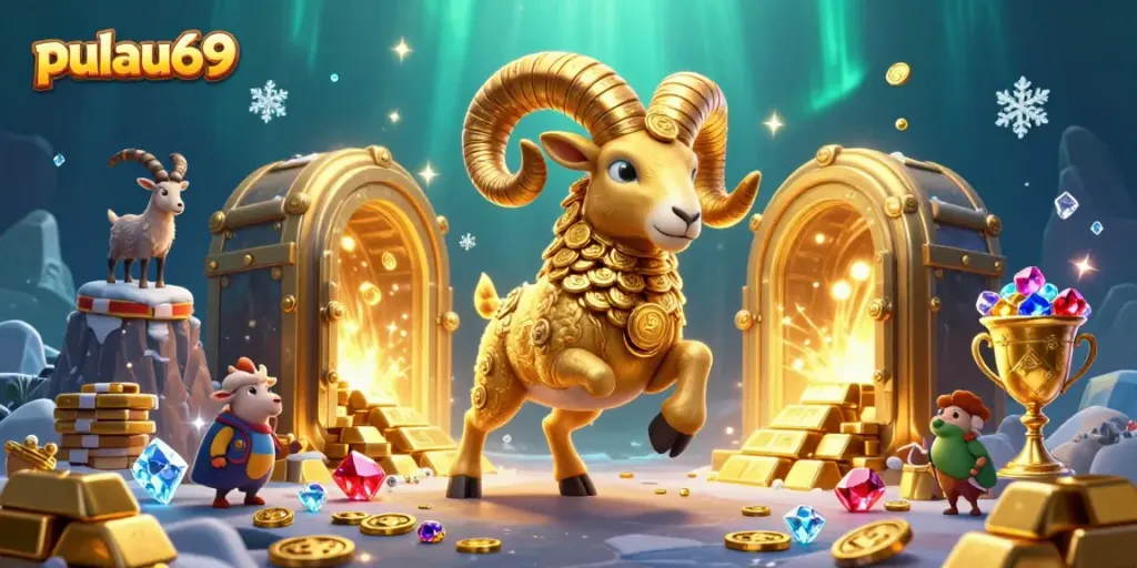 Experience thrilling gameplay at pulau69 with an imaginative casino scene showcasing gold treasures.