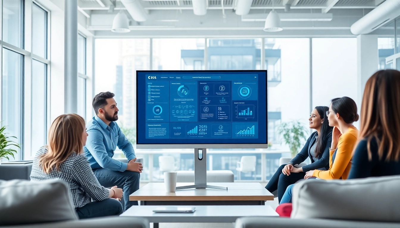 Showcasing AI assistant for enterprise teams facilitating collaboration in a modern workspace.