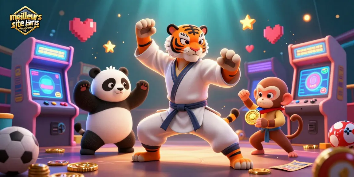 Image captivante du meilleur site de paris sportifs mettant en scène des personnages de jeu animés dans un décor dynamique.