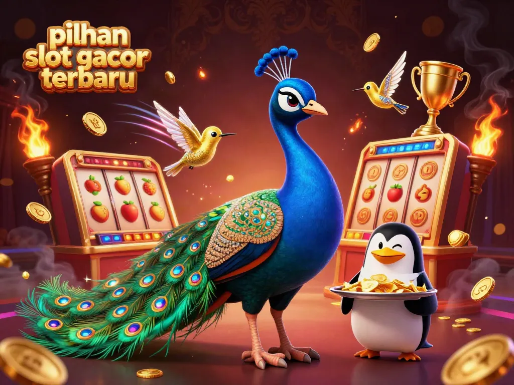 Menyaksikan pilihan slot gacor terbaru dengan slot reels dan simbol buah dalam ilustrasi 3D yang berwarna-warni.