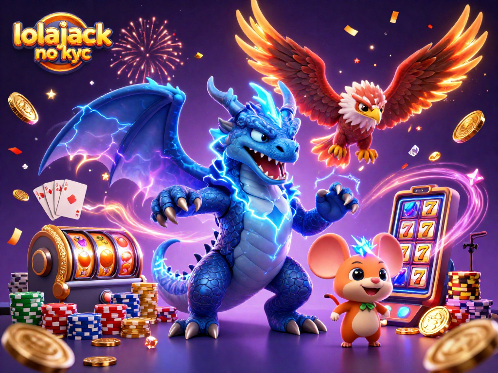 Spin to win at lolajack no kyc with electrifying characters and sparkling gaming elements!