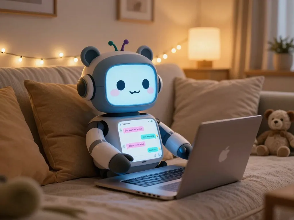 Intimate environment showcasing NSFW AI chat on a glowing laptop, playful atmosphere.