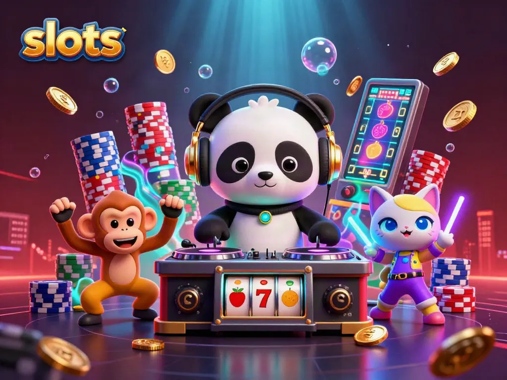 Experience exciting slots in action with a DJ panda, dancing monkey, and glowing kitten.