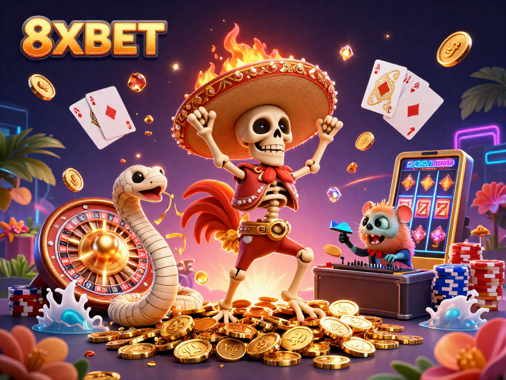 Experience thrilling moments at 8XBET with vibrant 3D casino action featuring exciting games and characters.