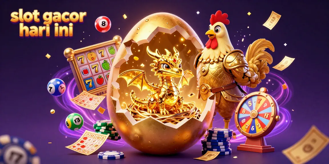 Experience the thrill of slot gacor hari ini with a magical scene featuring a golden dragon and lively casino elements.