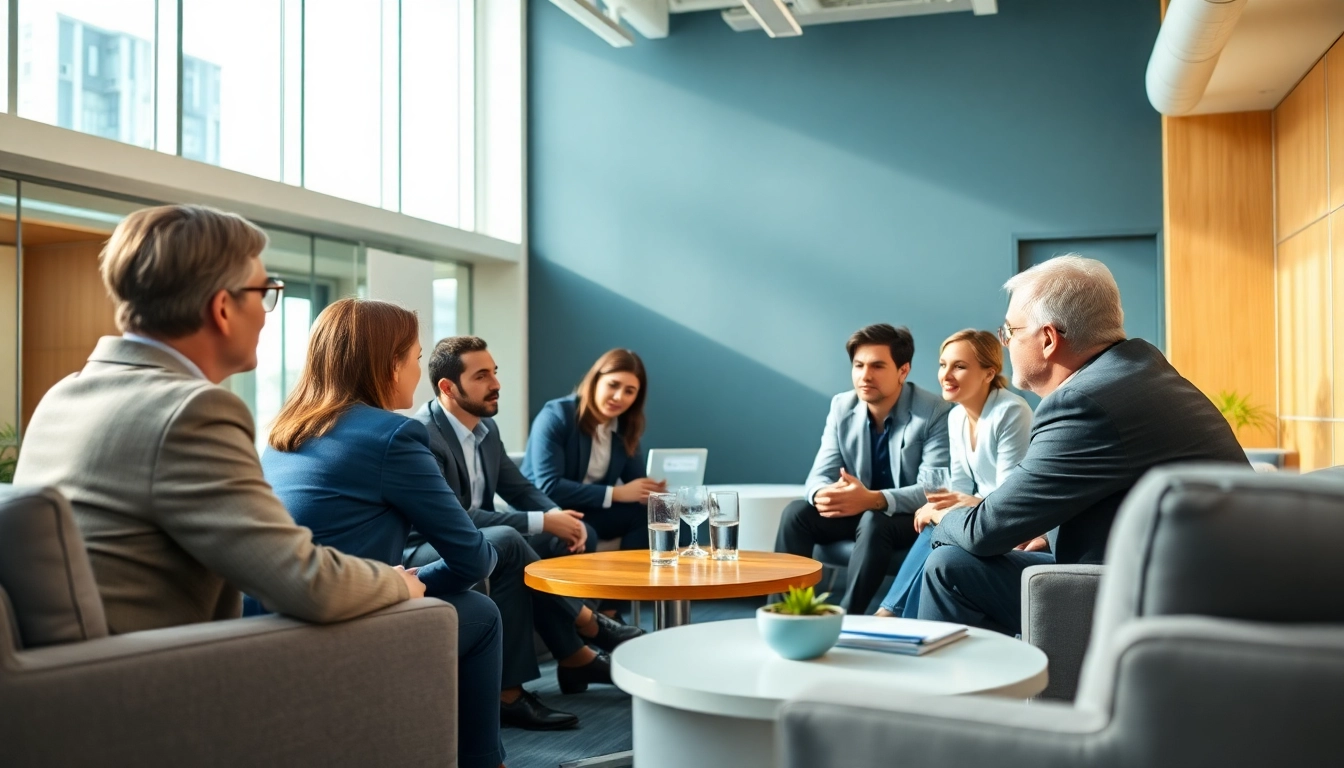Capture founder leadership insights in a vibrant business meeting with diverse leaders discussing strategies.